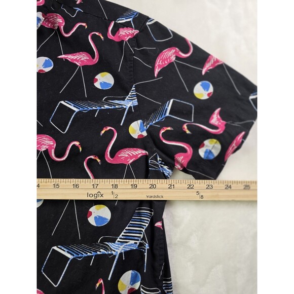 Denim and Flowers Men's Large Slim Fit Ricky Singh Flamingo Beach Shirt - Picture 4 of 5
